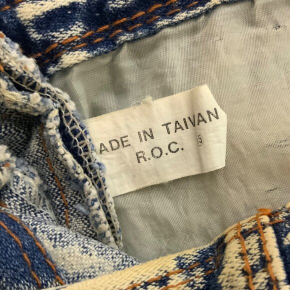 Vintage 80s Shane Acid Wash Denim Crossbody Bag Quilted Detail Adjustable Strap - Picture 6 of 6